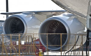 The 787-8F's engines running on December 8. (Boeing)