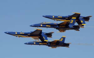Blue Angels jets are among the grounded US Navy 'classic' Hornets. (USN)