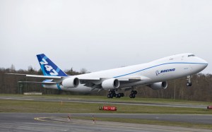 RC522 takes off on its March 14 first flight. (Boeing)
