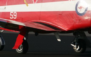 A RAAF PC-9 lost two landing gear doors during an April 14 flight.
