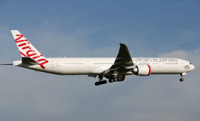 A Virgin Australia 777 used for international services.