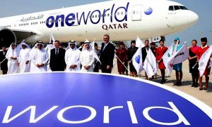 Celebrations as Qatar Airways joins the oneworld alliance.
