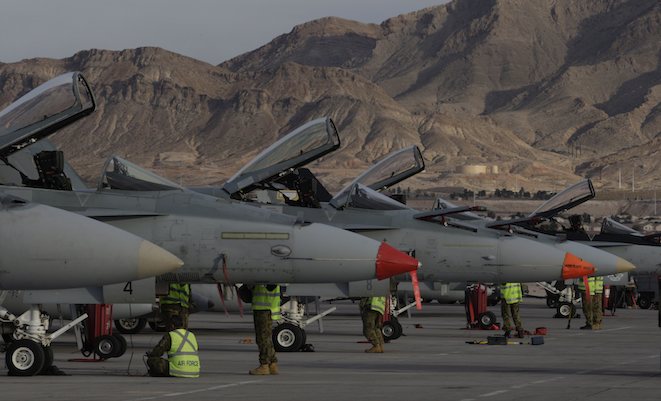 A file image of RAAF Hornets at Red Flag 12-3.