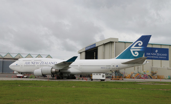 Air New Zealand Boeing 747 ZK-NBV at Auckland Airport on September 13. (Mike Millett)