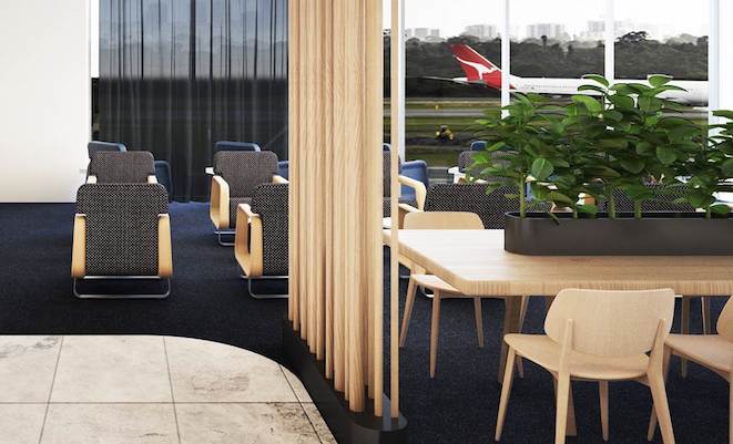 An illustration of the proposed Qantas Perth business lounge. (Qantas)