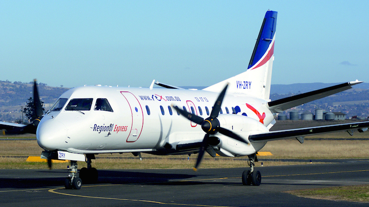 A Regional Express (Rex) Saab 340 aircraft.