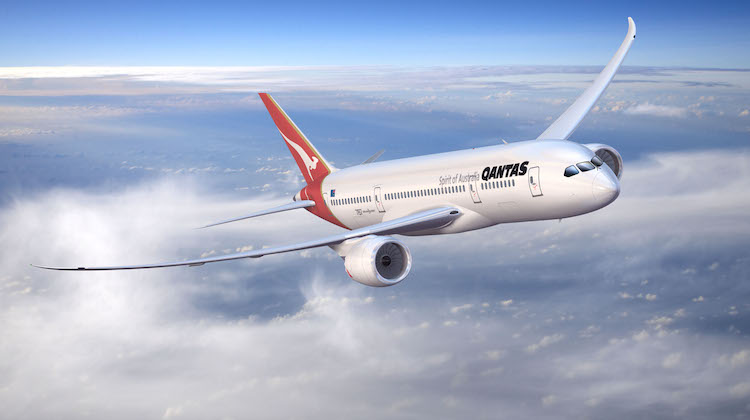 An artist's impression of a 787 in Qantas colours. (Boeing)