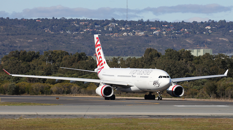 Virgin Australia Airbus A330-200 VH-XFC about to depart Perth Airport for Bali. (Keith Anderson)