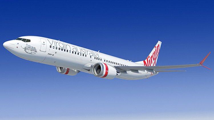 An artist's impression of a Boeing 737 MAX in Virgin Australia livery. (Boeing)