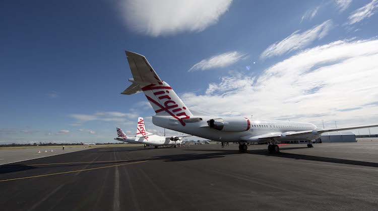 Virgin Australia Fokker 100 at Perth. (Chris Frame)