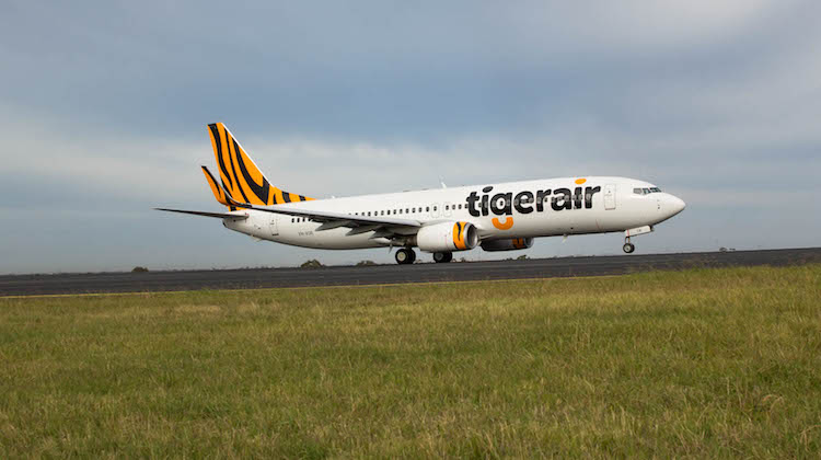 Tigerair Australia Boeing 737-800 VH-VOR operating the airline's inaugural flight Bali. (Tigerair Australia)