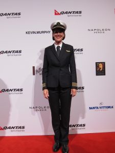 Qantas pilot Captain Debbie Slade modelling the new uniform. (Jordan Chong)