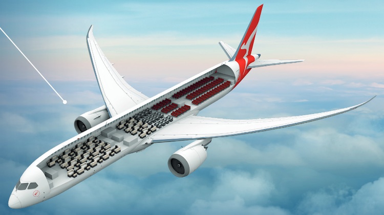 An illustration of Qantas's Boeing 787-9 cabin. (Qantas)