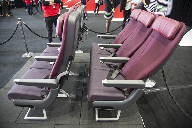 The new Qantas economy seat for its Boeing 787-9. (Seth Jaworski)