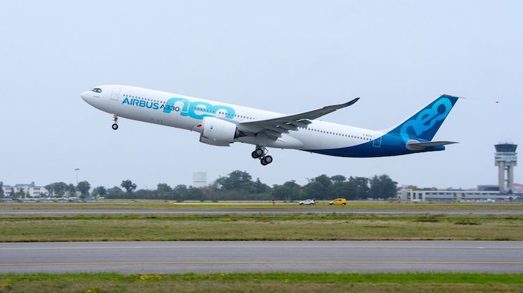 The maiden flight of Airbus's A330-900 takes off at Toulouse. (Airbus)