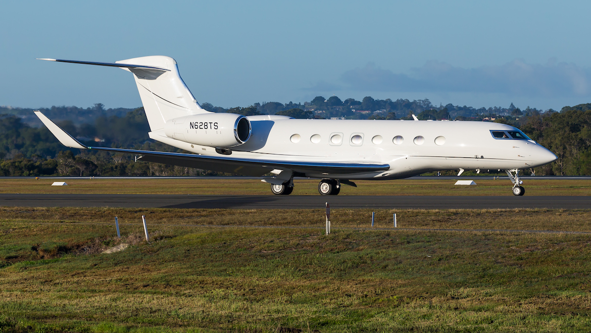 A 2017 image of a Gulfstream G650ER at Gold Coast Airport. (Lance Broad)
