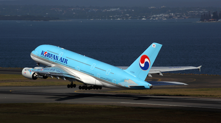 Korean Air Airbus A380 HL7621at Sydney Airport. (Rob Finlayson)