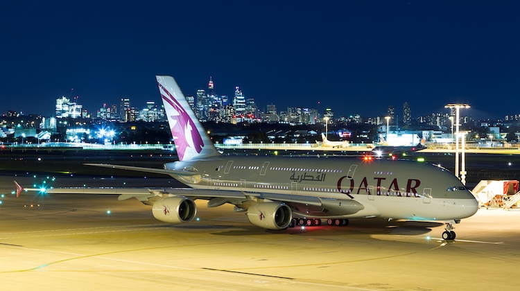 Qatar Airways Airbus A380 A7-APE at Sydney Airport. (Sydney Airport)
