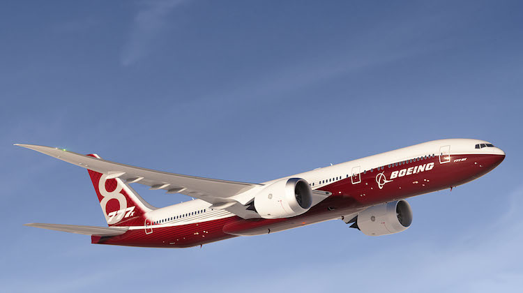 An artist's impression of the Boeing 777-8X. The aircraft is a contender for Project Sunrise. (Boeing)