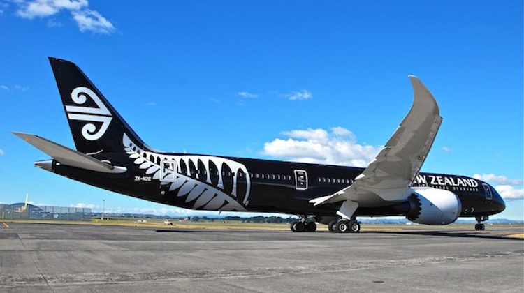 An Air New Zealand Boeing 787-9 at Auckland Airport. (Andrew Aley)