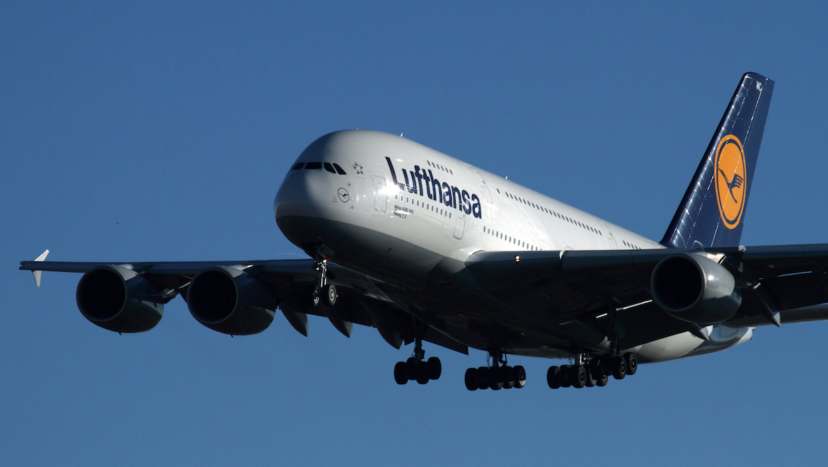 A Lufthansa Airbus A380. (Rob Finlayson)