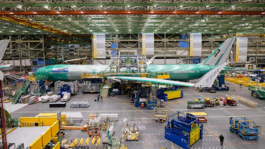 A look at Lufthansa's first Boeing 777-9X undergoing final assembly in February 2019. (Lufthansa)