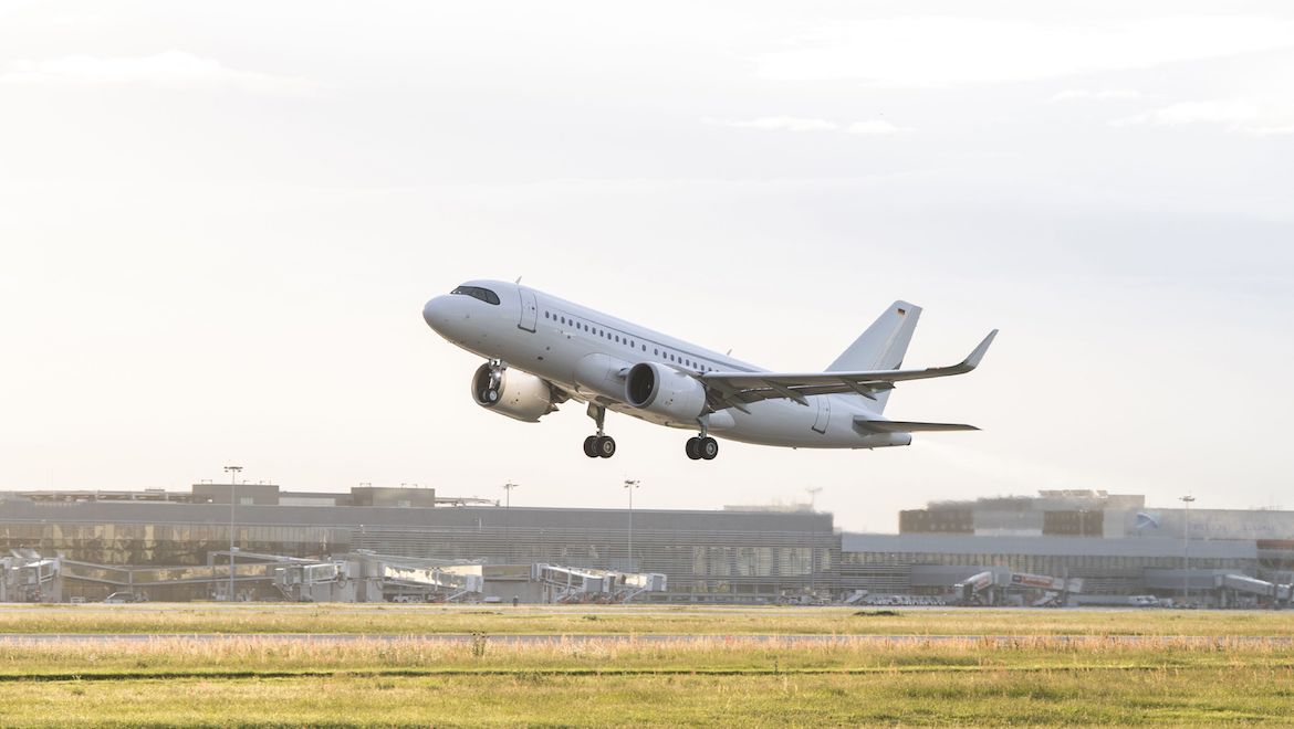 The Airbus ACJ319neo performed a 16-hour, 10-minute test flight on April 26 2019. (Airbus)