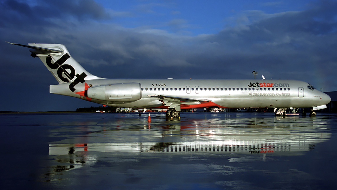 A file image of a Jetstar Boeing 717 at Hobart. (Rob Finlayson)