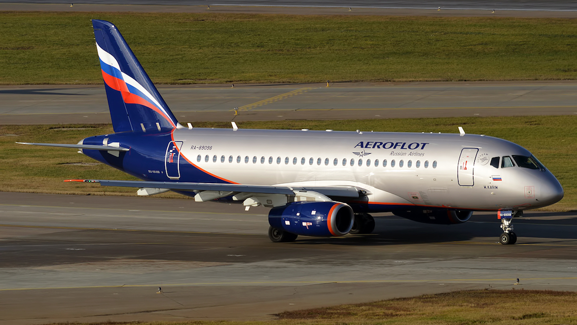 A file image of Aeroflot Sukhoi Superjet 100 rA-89098. (Wikimedia Commons/Anna Zvereva)