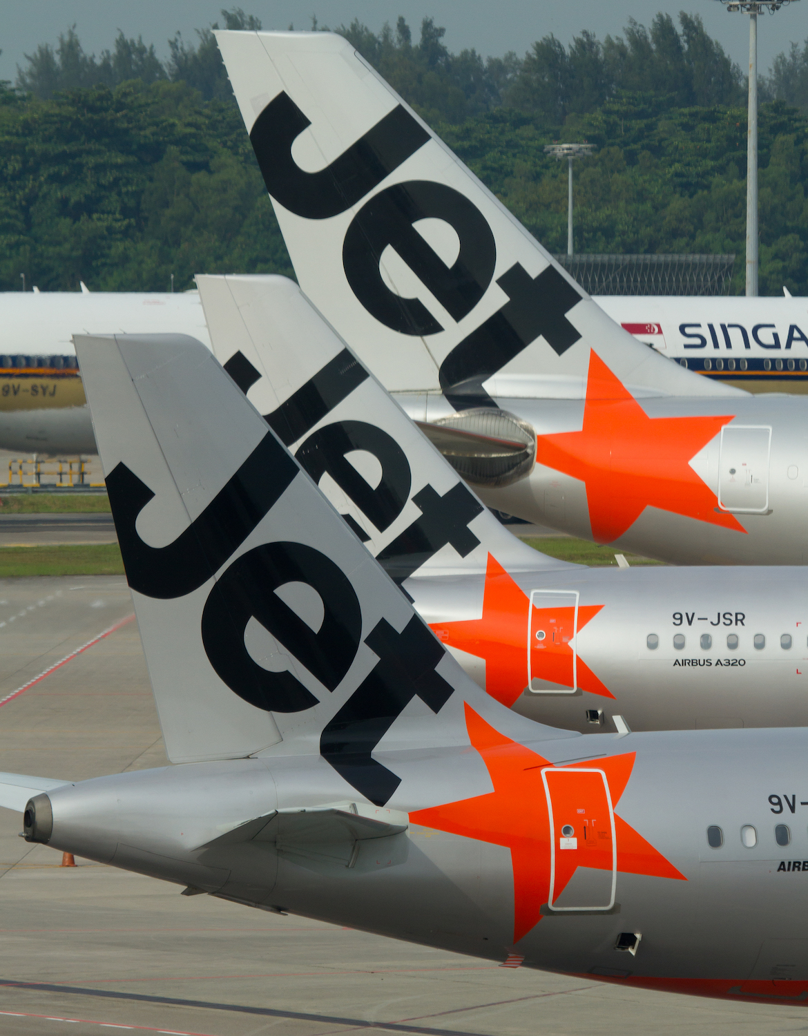 Jetstar Asia aircraft in Singapore.