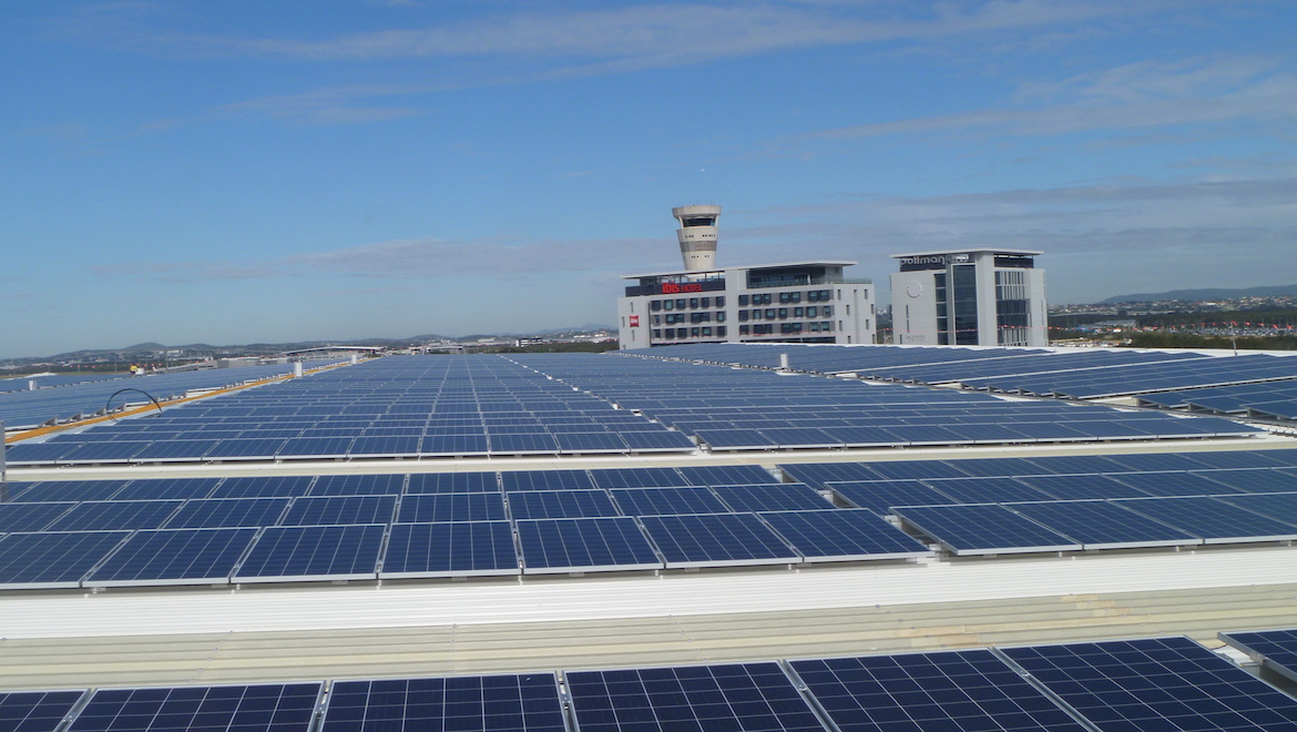 Solar panels at Brisbane Airport. (Brisbane Airport)