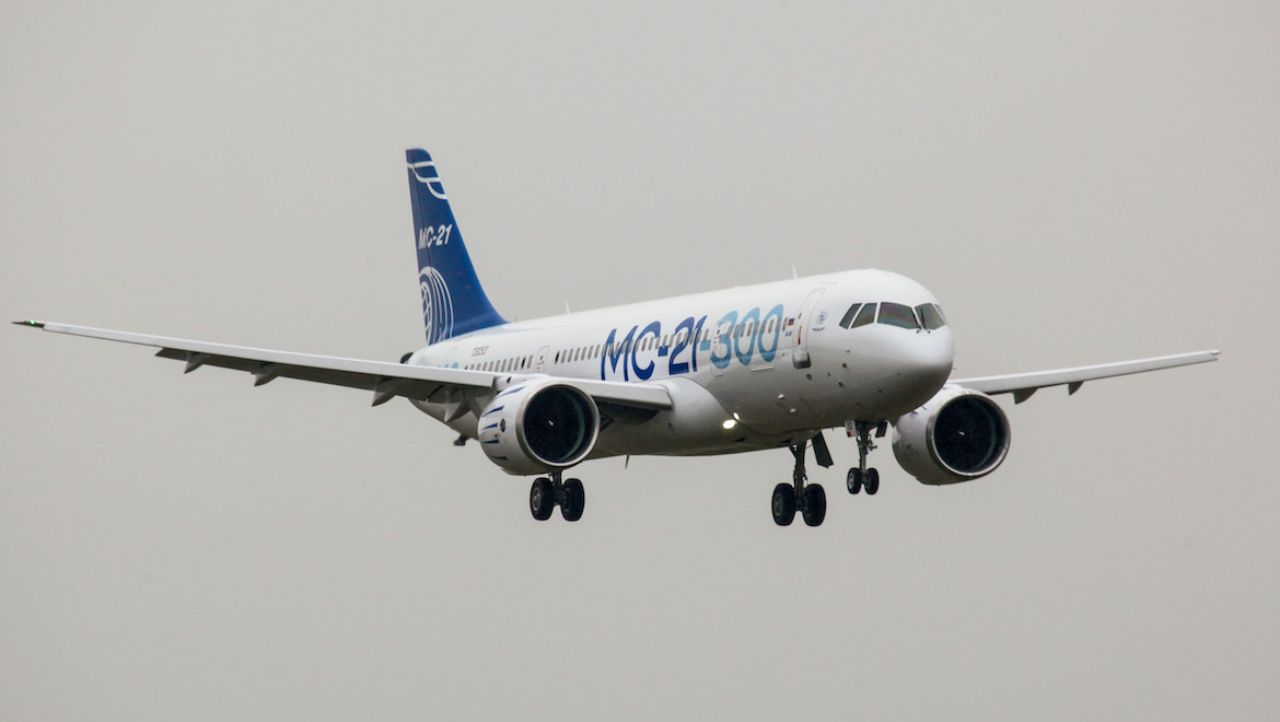 Flight test for the MC-21-300, the larger of the two MC-21 variants, designed to carry between 163 and 211 passengers. (Irkut)