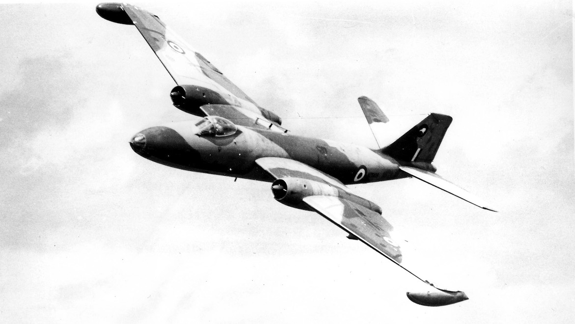 A file image of the B1-12 Canberra bomber that flew the mission to Sydney.(Bill Smillie collection)
