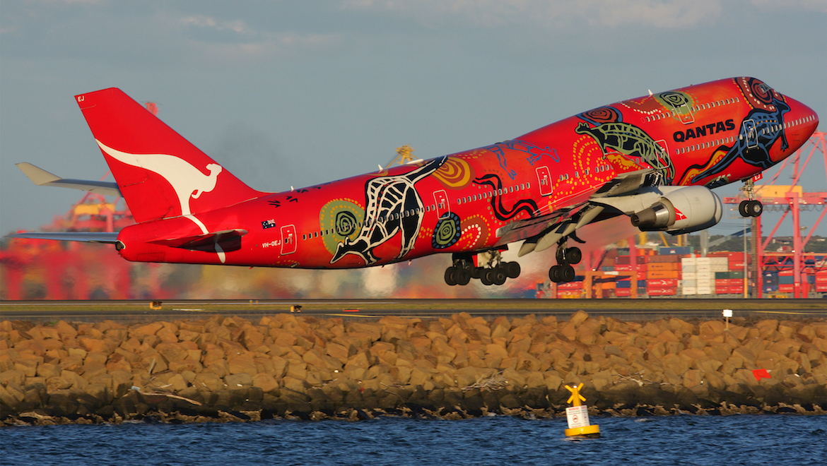 Qantas Boeing 747-400 VH-OEJ Wunala Dreaming. (Seth Jaworski)