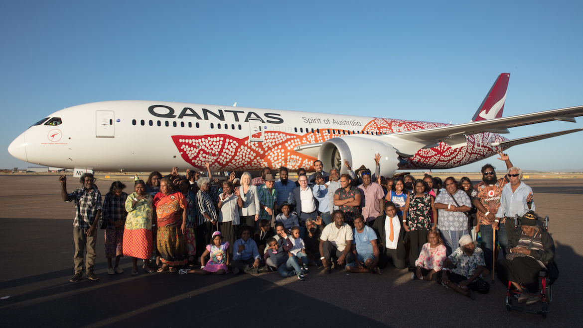 Qantas Boeing 787-9 VH-ZND at Alice Springs. (Qantas/James Morgan)