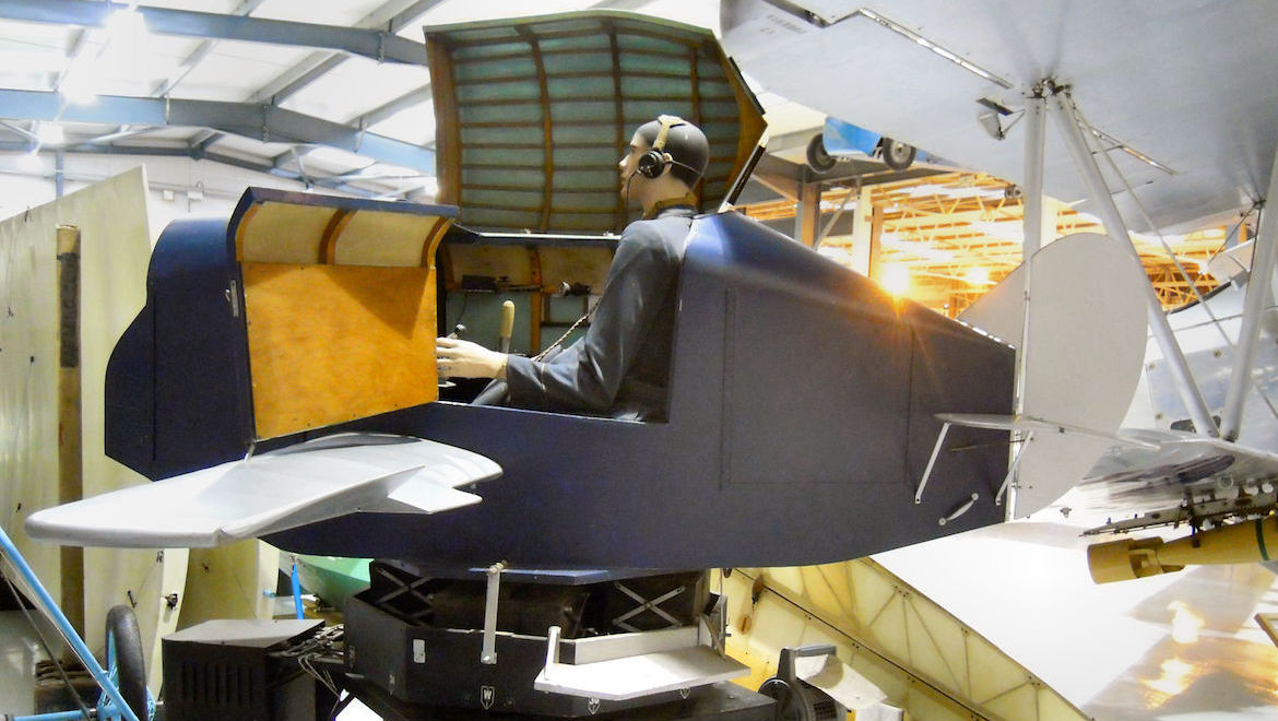 An early generation flight simulator is the original Link Trainer. (An original Link Trainer. (Shuttleworth Collection)