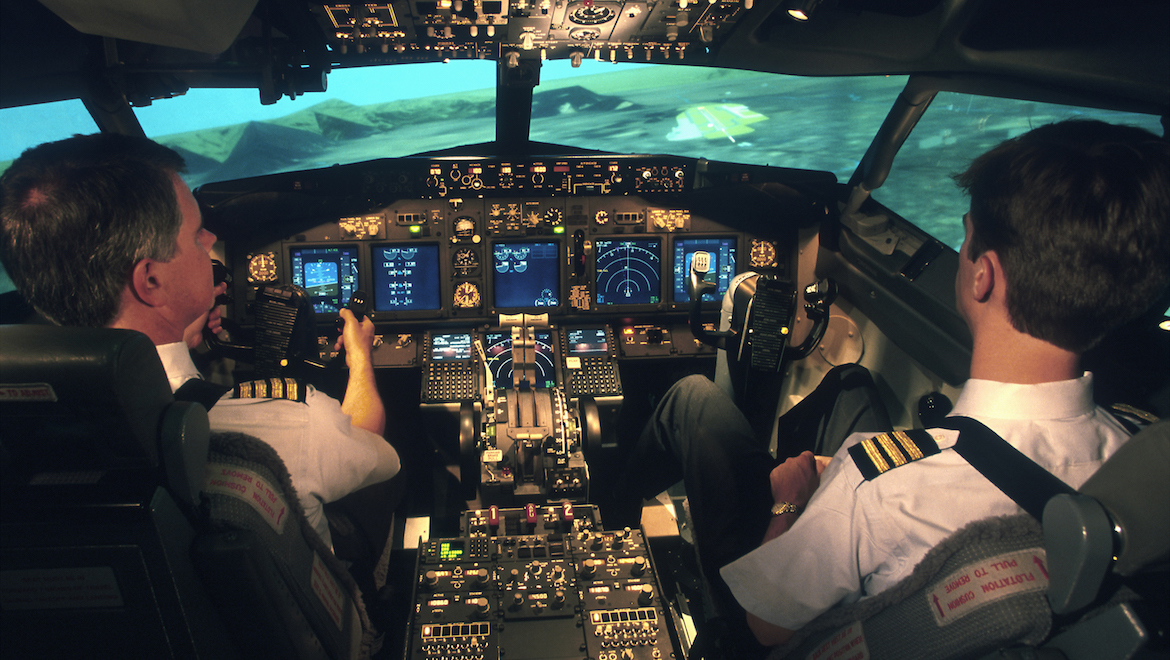 Outside inside: a Boeing 737-700 simulator. (Australian Aviation archive)