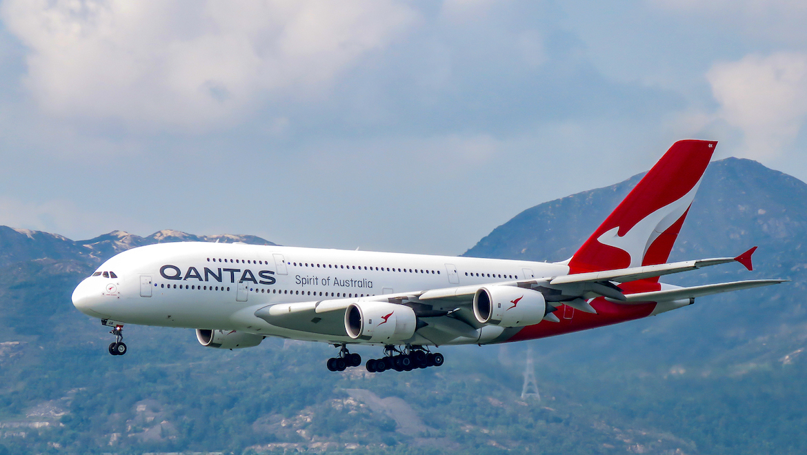 A file image of Qantas Airbus A380 VH-OQK. (Wikimedia Commons/N509FZ)