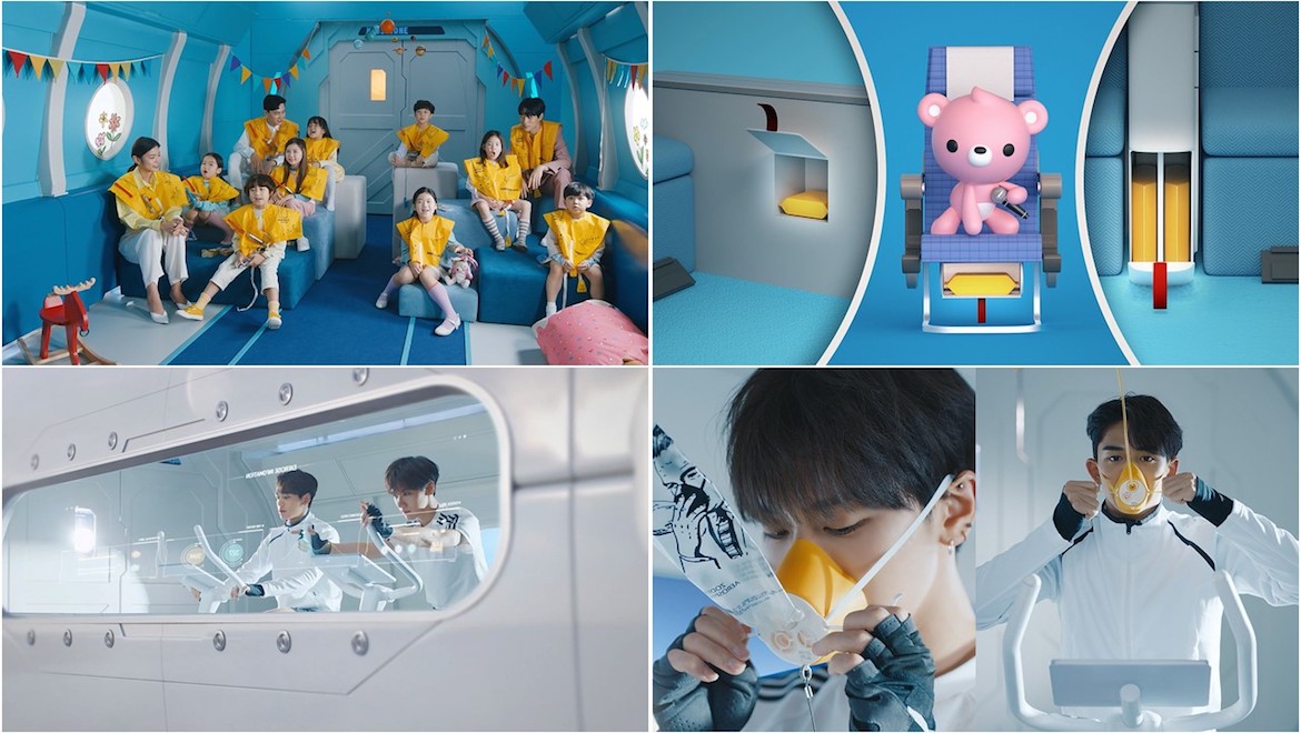 Scenes from the Korean Air safety video. (Korean Air)