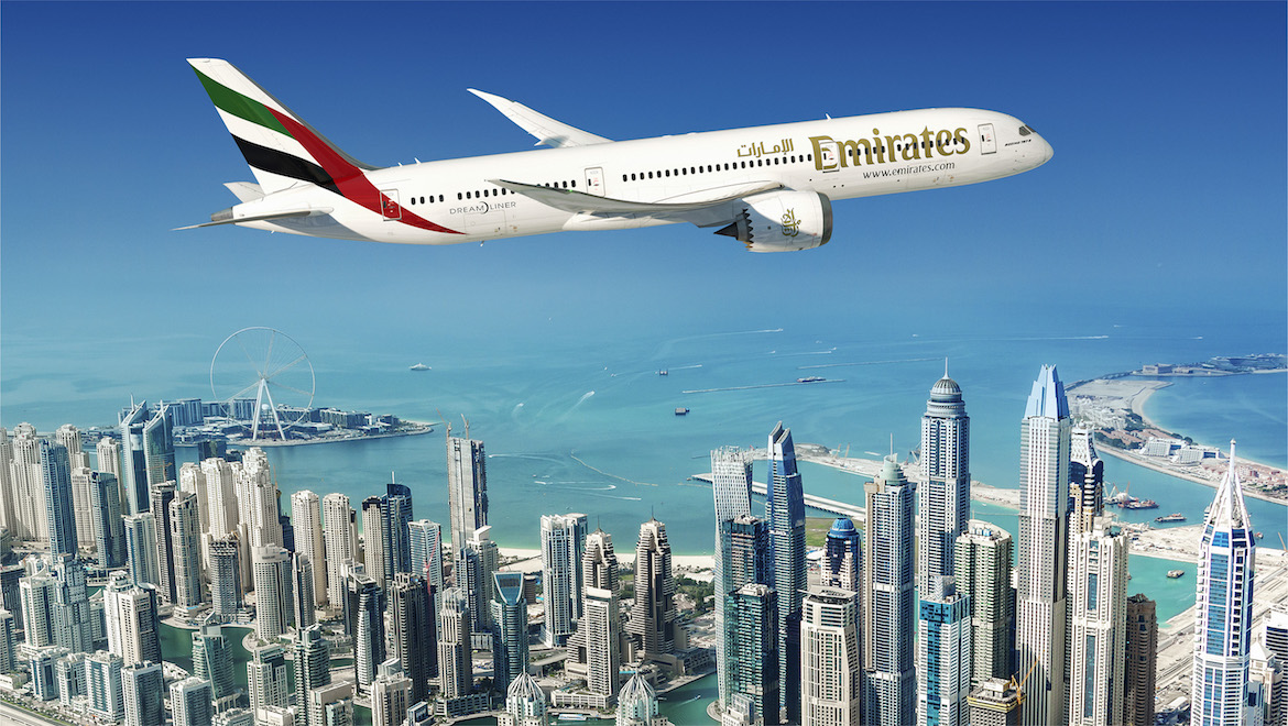 An artist's impression of a Boeing 787-9 in Emirates livery. (Emirates)