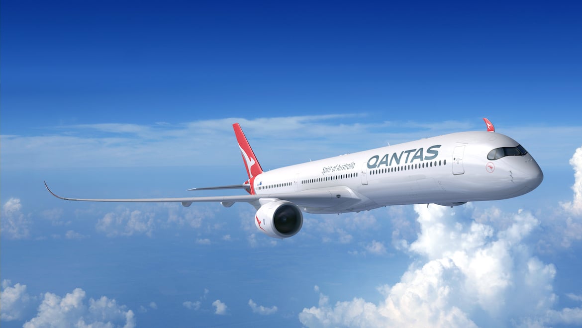 An artist's impression of the Airbus A350-1000 in Qantas livery. (Qantas/Airbus)